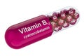 Vitamin capsule B12, cyanocobalamin. 3D rendering