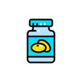 Vitamin capsule, pill template, outline icon