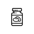 Vitamin capsule, pill template, outline icon