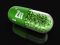 Vitamin capsule Zn (clipping path included).