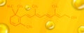 Vitamin A2 chemical formula. Vitamin A2 Realistic chemical molecular structure