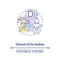 Vitamin D for babies concept icon