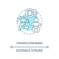 Vitamin D for babies concept icon