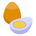 Vitamin d boiled eggs icon, isometric style