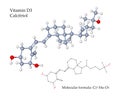 Vitamin D3 Calcitriol - 3d illustration of molecular structure