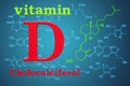 Vitamin D, cholecalciferol. Chemical formula, molecular structur