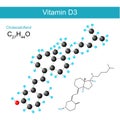 Vitamin D3. Cholecalciferol molecular chemical structural formula