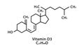 Vitamin D3 Cholecalciferol molecular structure. Vitamin D3 Cholecalciferol skeletal chemical formula. Chemical molecular