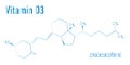 Vitamin D D3, cholecalciferol molecule. Skeletal formula