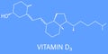 Vitamin D, D3, cholecalciferol molecule. Skeletal formula.