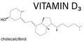 Vitamin D, D3, cholecalciferol molecule. Skeletal formula.