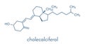 Vitamin D D3, cholecalciferol molecule. Skeletal formula.