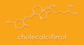 Vitamin D D3, cholecalciferol molecule. Skeletal formula.