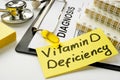 Vitamin D deficiency diagnosis with medical form.