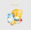 Vitamin D in food. Natural organic product Royalty Free Stock Photo