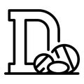 Vitamin d icon, outline style Royalty Free Stock Photo