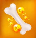 Vitamin D3 and K2 for Bone Health: A Dynamic Vector Illustration of Vital Nutrients