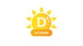 Vitamin D. label, icon, logo design. Medicine, healthcare, eco, organic, bio theme. Vector simple illustration Isolated