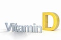 vitamin d lettering isolated on infinite white background nutrition supplement concept 3D Rendering Royalty Free Stock Photo