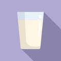 Vitamin D milk glass icon flat vector. Food nutrition