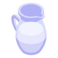 Vitamin d milk jug icon, isometric style