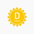 Vitamin D and the Sun. Simple icon isolated on white background.