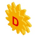 Vitamin d sunlight icon, isometric style