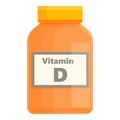 Vitamin d supplement icon, cartoon style