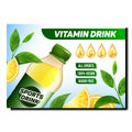 Vitamin Drink Creative Promotional Banner Vector