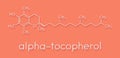 Vitamin E alpha tocopherol molecule. Skeletal formula. Royalty Free Stock Photo