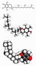 Vitamin E (alpha-tocopherol) molecule Royalty Free Stock Photo