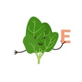 Vitamin E, cartoon spinach Royalty Free Stock Photo