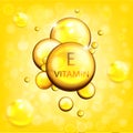 Vitamin E icon , bubbles vector illustration