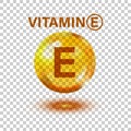 Vitamin E icon in flat style. Pill capcule vector illustration on white isolated background. Skincare business concept Royalty Free Stock Photo