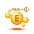 Vitamin E icon in flat style. Pill capsule vector illustration on white isolated background. Skincare business concept