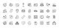 Vitamin e, Oil drop and Hypoallergenic tested line icons pack. For web app. Line icons. Vector