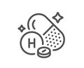 Vitamin H line icon. Biotin food nutrient sign. Vector