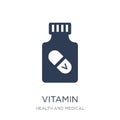 vitamin icon. Trendy flat vector vitamin icon on white background from Health and Medical collection