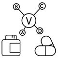 Vitamin icon vector. multivitamin illustration sign. immunity symbol. Medical logo. Royalty Free Stock Photo