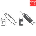 Vitamin injection line and glyph icon