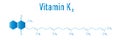 Vitamin K2 or menaquinone molecule. Skeletal formula. Menachinon