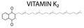Vitamin K2 or menaquinone molecule. Skeletal formula. Menachinon