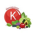 Vitamin K. Natural organic foods with high vitamin conte Royalty Free Stock Photo