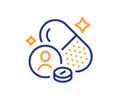 Vitamin line icon. Medicine pill sign. Vector