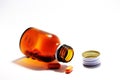 Vitamin pills and bottle Royalty Free Stock Photo