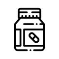 Vitamin Pills Container Vector Thin Line Icon Royalty Free Stock Photo