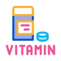 Vitamin pills package icon vector outline illustration Royalty Free Stock Photo