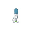 Vitamin pills with waiting gesture cartoon mascot design concept Royalty Free Stock Photo