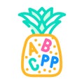 vitamin pineapple color icon vector illustration