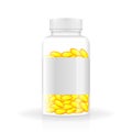 Vitamin realistic bottle in 3d style. Spray bottle icon. White background, isolated. 3d vector. Mock up, template. White